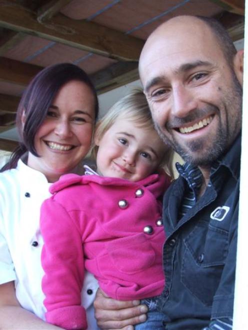 Tracey Gunn and Matt Dunnicliff, with daughter Mackenzie, are looking forward to opening an...