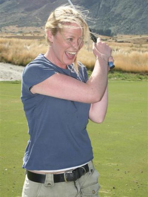 Tracey Roxburgh is thrilled with her shot. Photo by Emily Adamson.