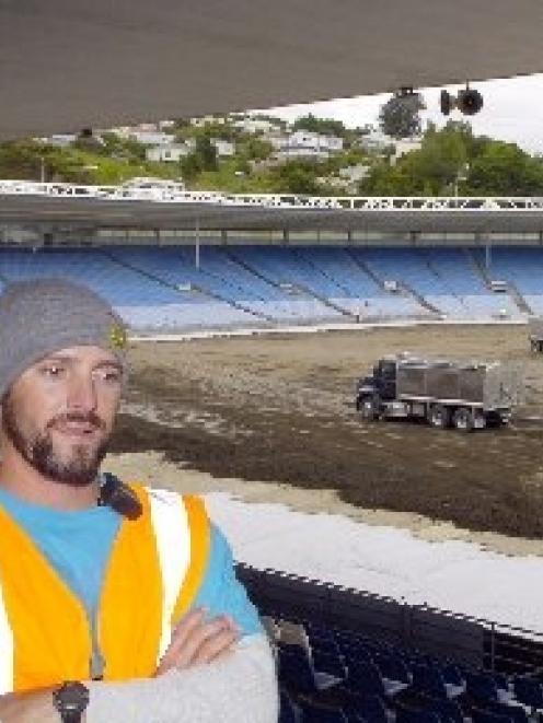 Track designer Jason Baker will help transform Carisbrook into a race track for Saturday night's...