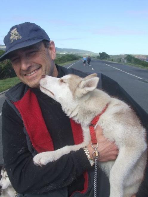 Training . . . Sled Dogs New Zealand member Larry Nichvolodov, of Dunedin, says the re-opening of...