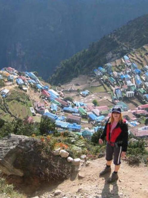 Trekking the dizzy heights above Namchee Bazaar, Helen found her cure for vertigo.