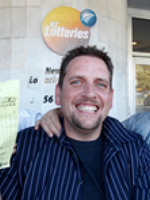 Trevor took his parents, Kevin and Shirley, with him to the NZ Lotteries office in Wellington...