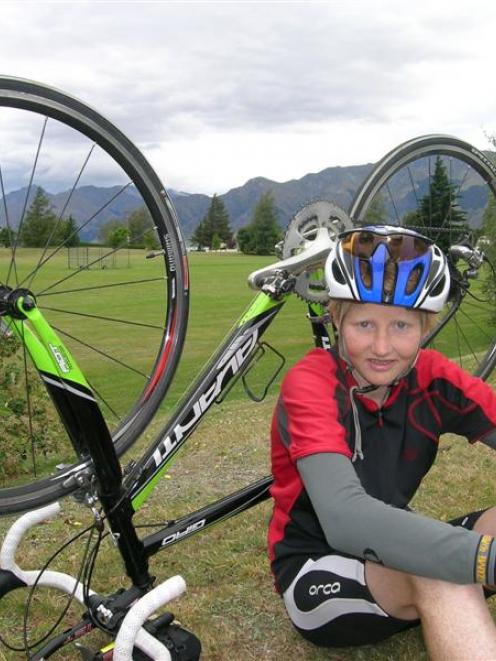 Triathlete Alex Dodds (16), of Lake Hawea, has spent his school holidays training. Photo by...