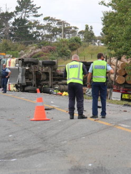 Two men and two young girls were killed in the crash on State Highway 1, north of Waipu. Photo /...