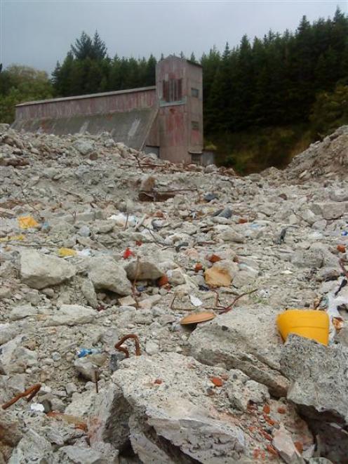 Rubble at the now-closed Milburn cement works at Burnside, which has been incorporated into a...