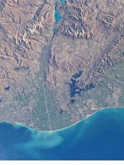 Under study: the Waitaki River and its environs. Photo by NASA.