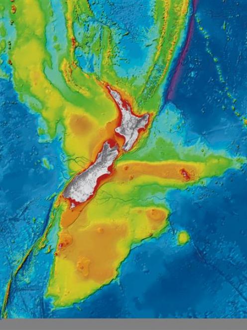 Niwa's the map, which will also be available in 3D, shows the "texture' of the seafloor.