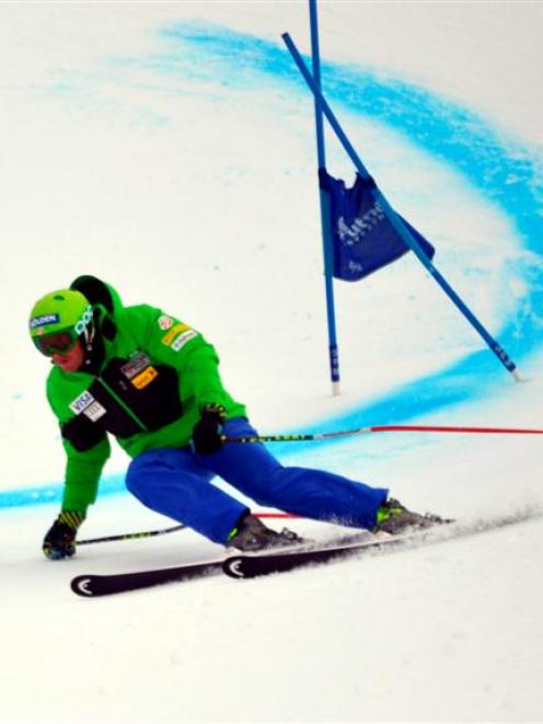 United States ski racer Bode Miller in action on Coronet Peak yesterday ahead of the 2013 Winter...