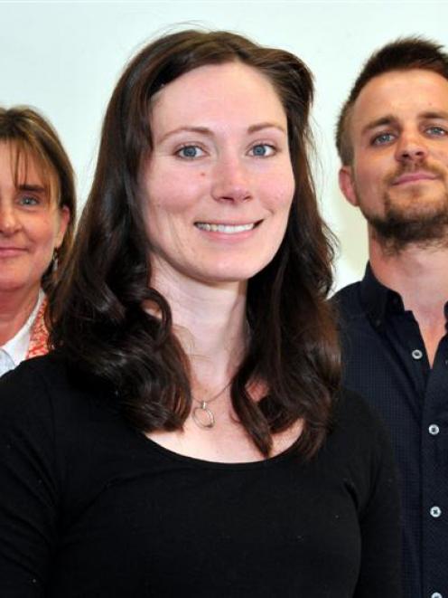 University of Otago academics Dr Kristin Hillman (centre),  Dr Gill Rutherford and Otago physics...