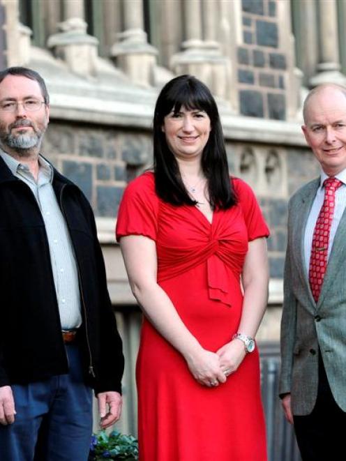 University of Otago academics (from left) Associate Prof Anthony Robins, Dr Rhiannon Braund and...