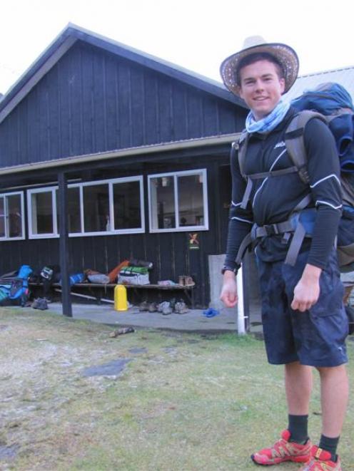 University of Otago geography student Jack Steele (21)  arrives at  the 65-year-old Aspiring hut,...