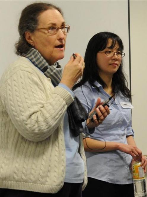 University of Otago lecturer the Rev Dr Lynne Baab and Otago pharmacy student Michelle Hsieh...