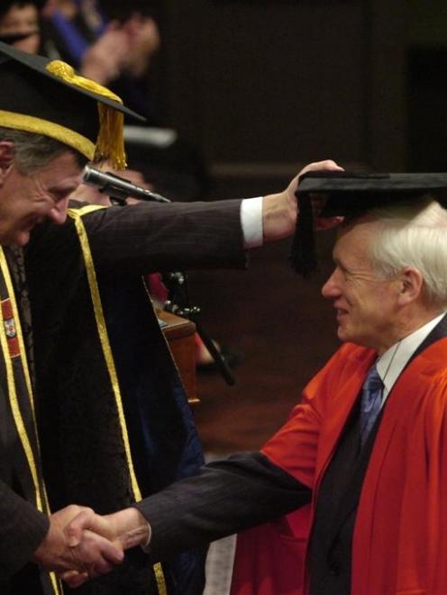 University of Otago vice-chancellor Professor Sir David Skegg receives an honorary doctor of laws...
