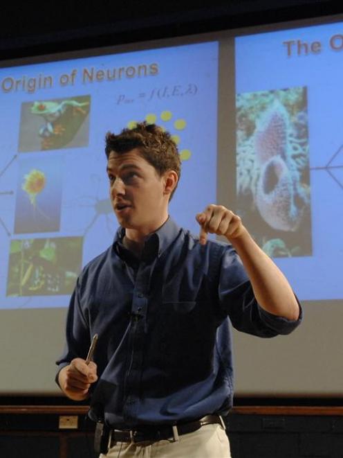 University of Otago zoology student Travis Monk sheds light on  neuron evolution. Photo by Linda...