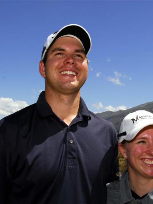 US golfer Robert Gates and his girlfriend Lauren Johnson at the New Zealand Open in Arrowtown...