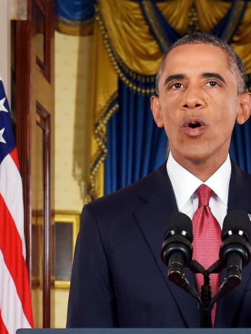 US President Barack Obama delivers a live televised address to the nation on his plans for...
