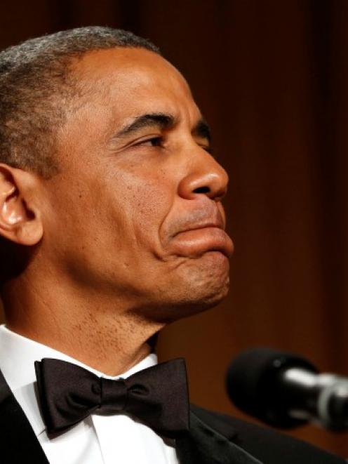 US President Barack Obama speaks at the White House Correspondents Association Dinner in...