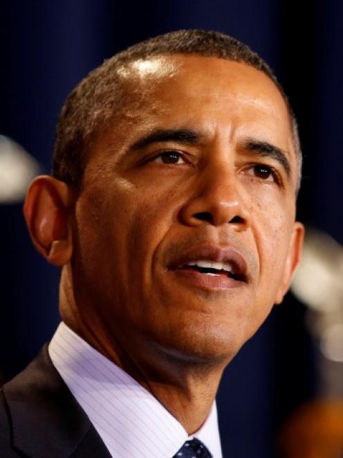 US President Barack Obama speaks to the Nunn-Lugar Cooperative Threat Reduction symposium at the...