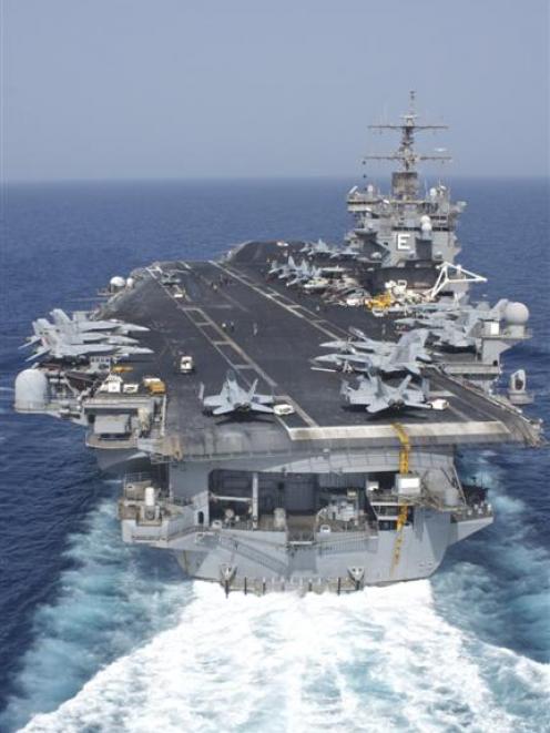 USS Enterprise and its rear  fantail deck, still referred to by the Maori name for a fantail,...