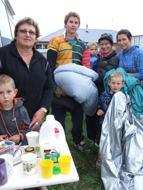 Val Brown (left), of Temuka, with Tyson Millar (3), Nick Little, Flynn Millar (2), Kelsey...