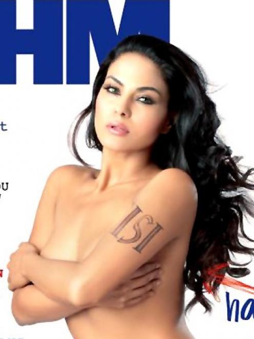 Veena Malik on the cover of FHM India.