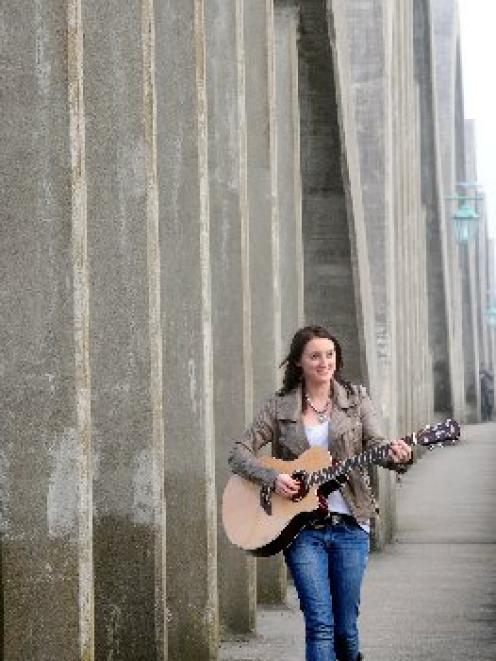 Vickie Evans after winning the New Zealand Gold Guitar Award in Gore during the weekend. Photo by...