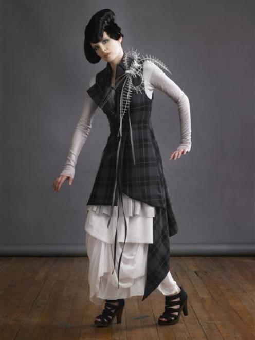 Victoria Bunton from Ali McD Models wears one of the collaborative pieces between Mild Red...