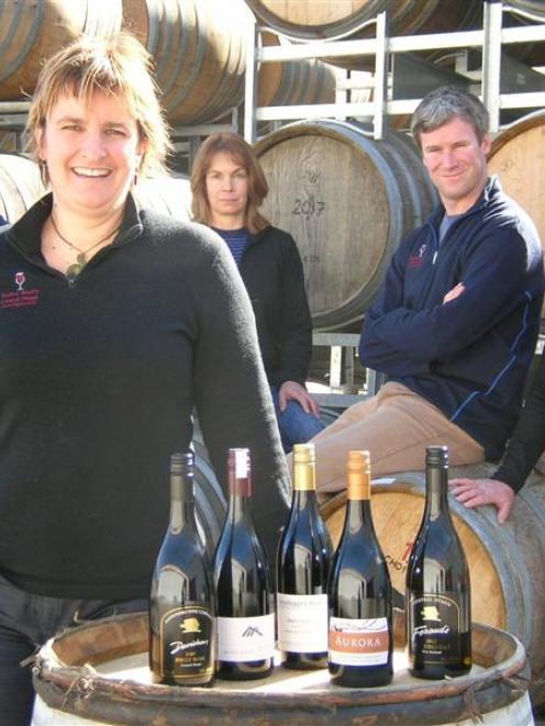 VinPro winemaker Carol Bunn (front), is thrilled with her team (back from left) Chris Reinds,...