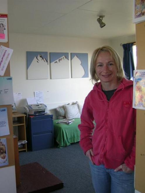 Wanaka midwife Emma Bilous enjoys a quiet spell in the waiting room of her Tenby St premises....