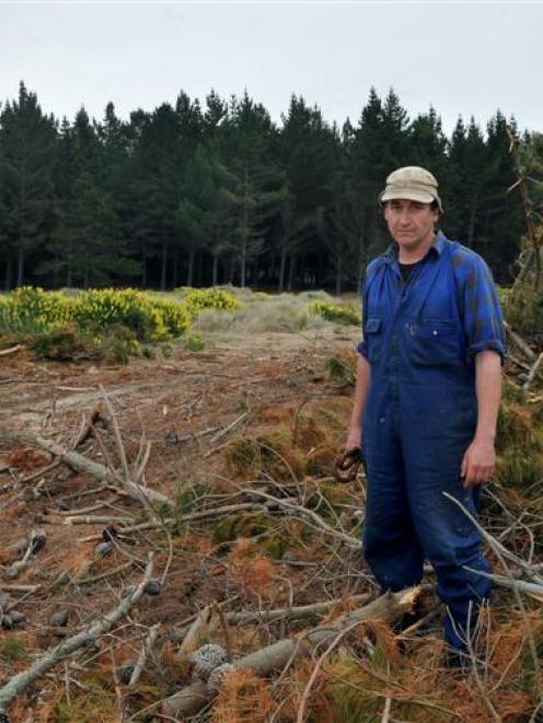 Waikouaiti resident Dylan Neill is unhappy after contractors cut down trees in an area different ...