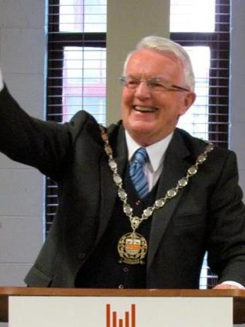 Waitaki Mayor Alex Familton delivers his 'state of the nation' address to the North Otago...
