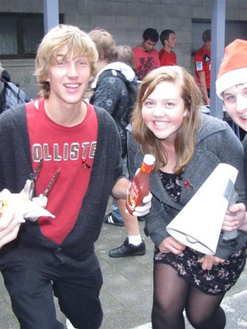 Wakatipu High School board of trustees representative Caleb Dawson-Swale (17, left) with head boy...