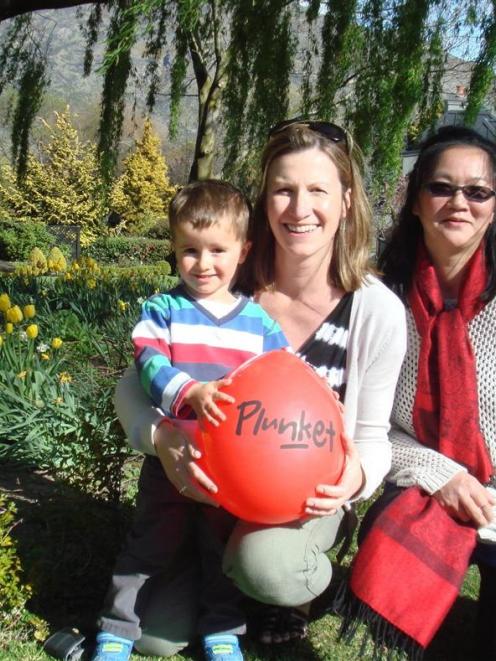 Wakatipu Plunket vice-president Anna Dorsey (centre) with her son Lucas Dorsey (3) and Plunket...