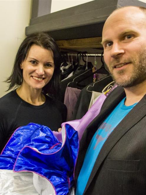 Wakatipu talents Nicole McLean and David Oakley try on  costumes for size during rehearsals for...