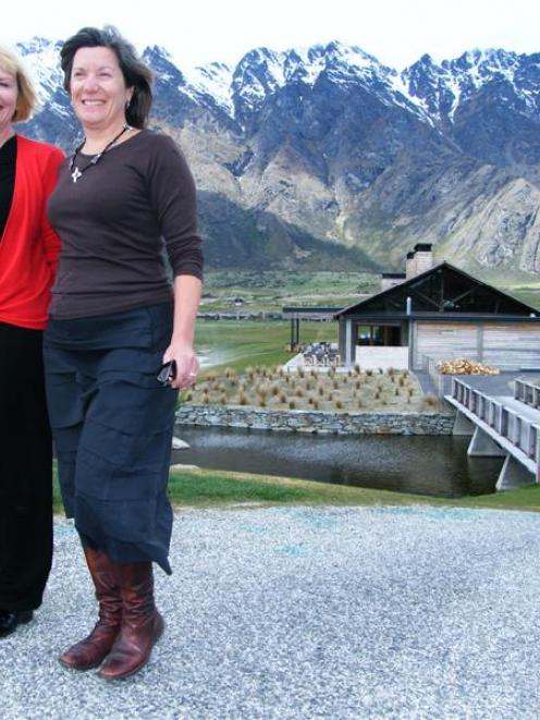 Wakatipu Trails Trust chief executive Kaye Parker (left) and Jacks Point property and Clubhouse...
