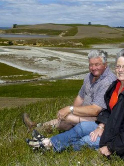 Peter and Irene Walton on their Waikouaiti property, which is to be developed into a farm park....