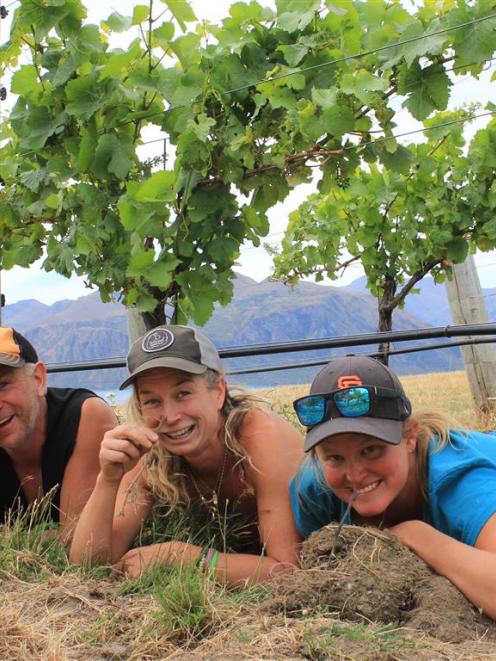 Wanaka Challenge ‘‘Wino Kiwis?’’ team members Nick and Charlie Mills and Shannon Foley, all of...