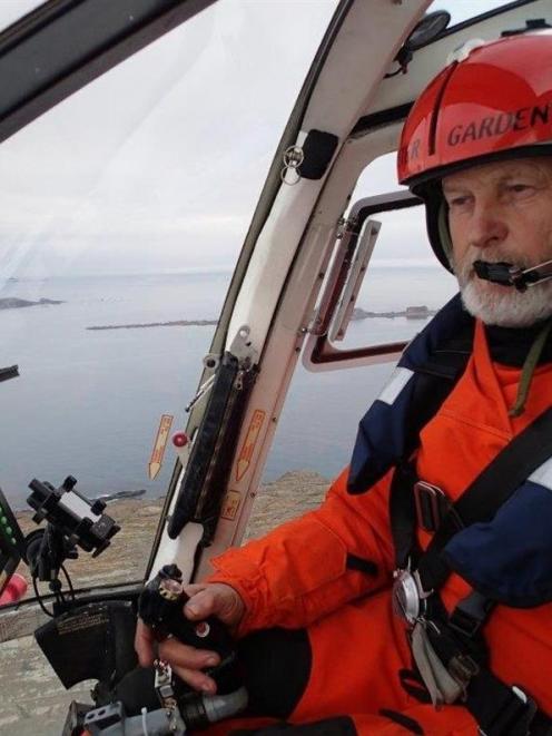 Wanaka pilot Peter  Garden in his ''office'' during a rat-poisoning operation on South Georgia...