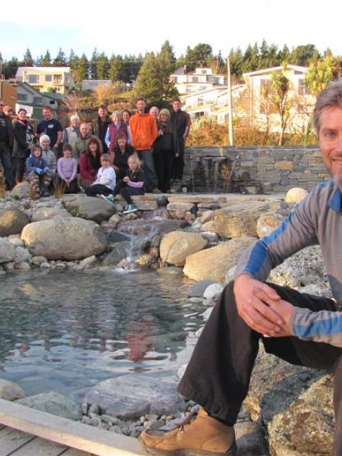 Wanaka's new lakefront water feature was first proposed five years ago by Richard Windelov (right...