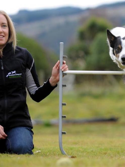 Warrington dog agility trainer Louise Marsh prepares Border collie Vino  for Australia's national...