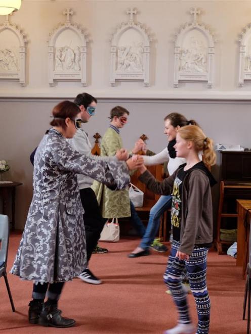 Watching the rehearsal of Dido and Aeneas are (from left) Jenny Burchell (director) and Lois...