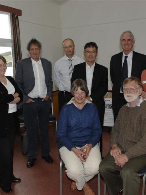 We're here to listen . . . (front row) Broad Bay residents Valerie (left) and Paul Dyer are...