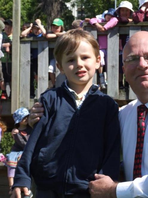 Welcome aboard: George St Normal School principal Rod Galloway with the school's most recent new...