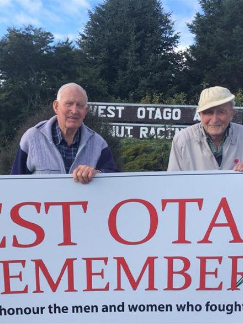 West Otago World War 2 returned servicemen Bill Roulston  (left) and Bruce Miller, both of...