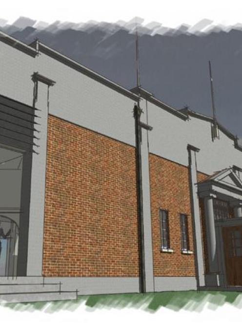 West wall with reconstructed portico. Images supplied.