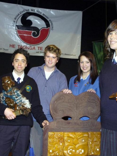 Winners of the 2009 Otago and Southland Manu Korero Secondary Schools Speech Competition (from...