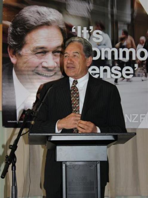 Winston Peters received plenty of attention yesterday. Photo by Allison Beckham.