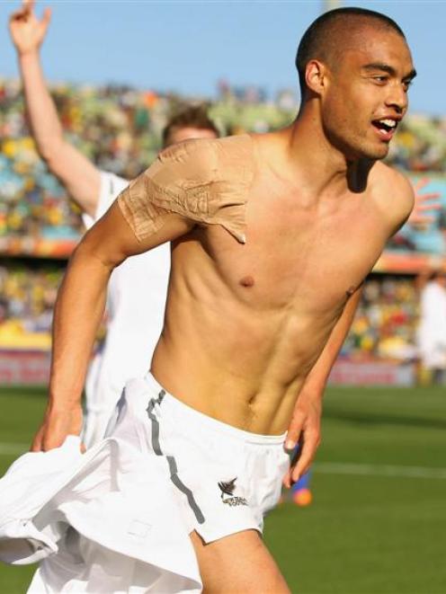 Winston Reid celebrates after scoring at the Fifa World Cup in South Africa. Photo from Getty...