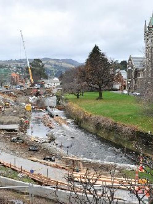 Work continues on the Otago Regional Council's flood protection scheme on the Water of  Leith in...