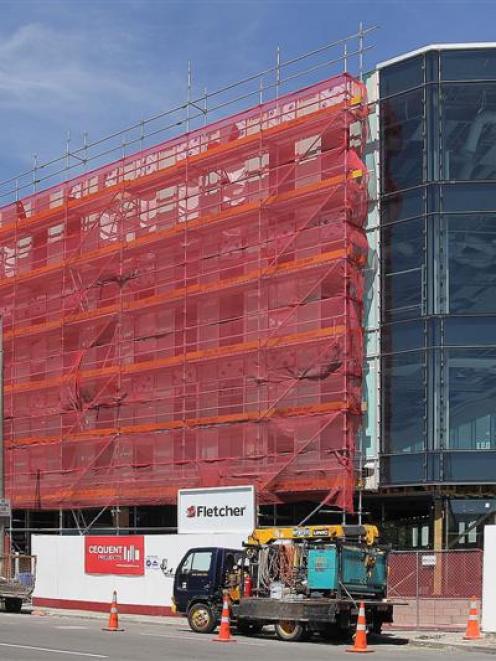 Work under way on the corner of Montreal and Salisbury Sts in Christchurch in January, for retail...